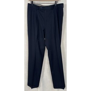 Ralph Lauren Men's Dress Pants Polyester Trousers 34x34 Work Navy Career